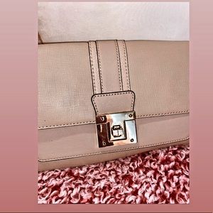 Beige satchel with long straps